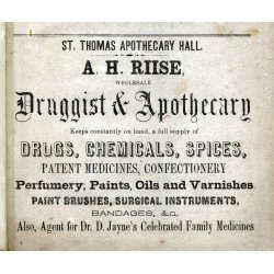 A.H. Riises Apotek p St. Thomas og i Vejle